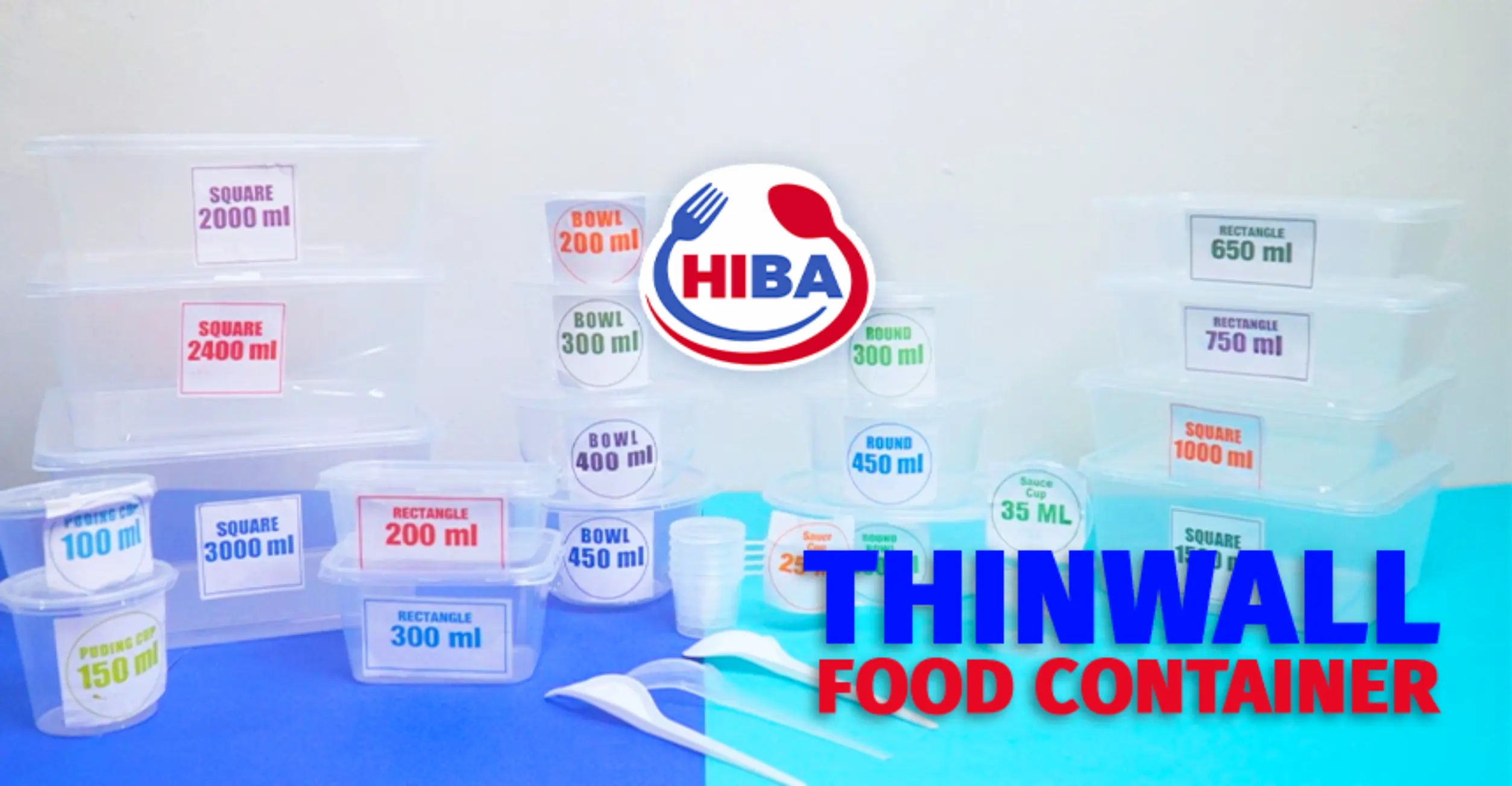 Thinwall container HIBA plastik berkualitas tinggi untuk kemasan makanan.
